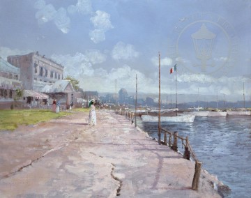 350 人の有名アーティストによるアート作品 Painting - 海岸沿い ロバート・ジラード トーマス・キンケード